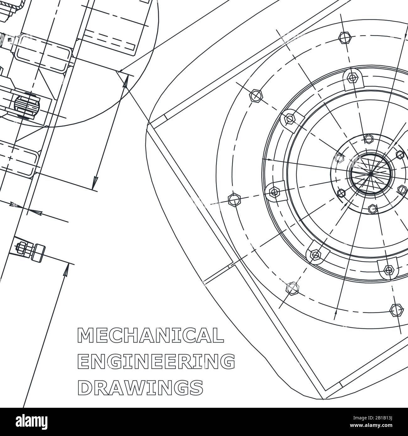 Blueprint Sketch Vector Engineering Illustration Cover Flyer
