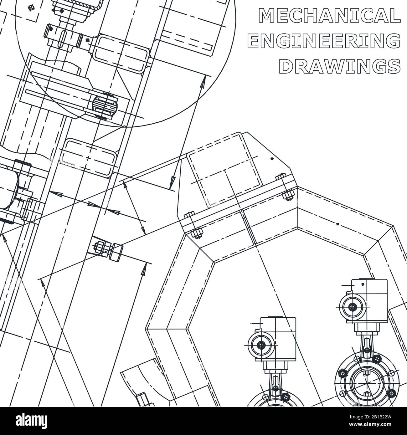Blueprint, Sketch. Vector engineering illustration. Cover, flyer