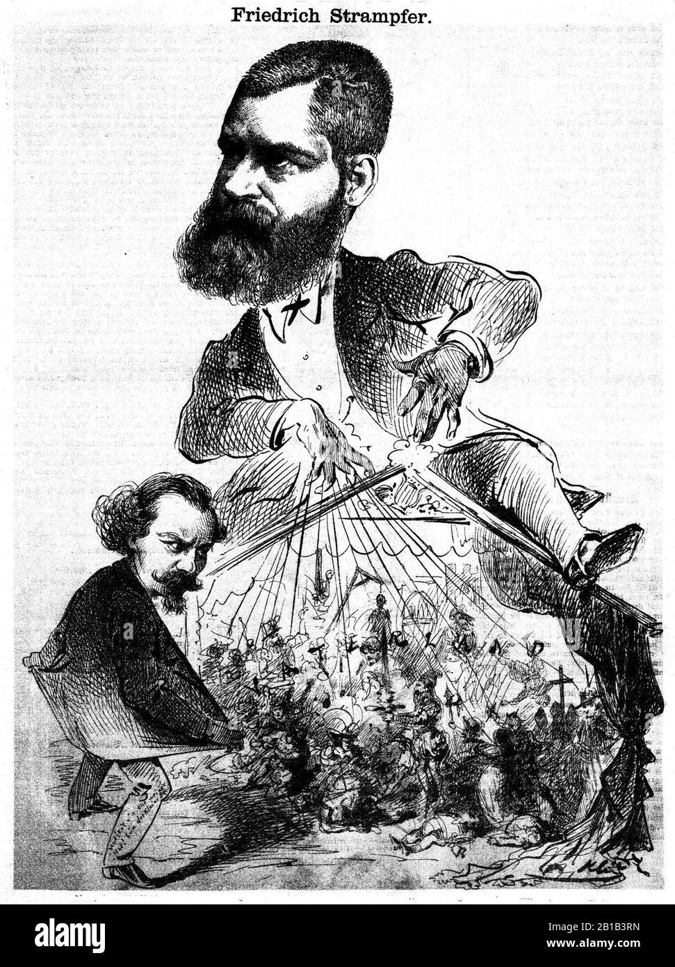 Friedrich Strampfer und Maximilian Steiner 1869 Klic. Stock Photo
