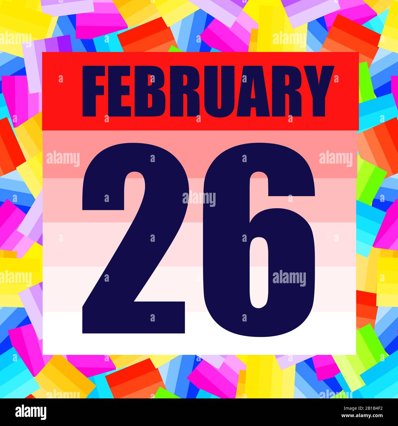 February 26 icon. For planning important day. Banner for holidays