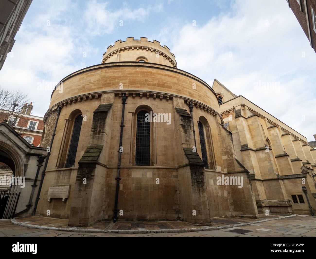 Tempe church in London, a Royal Peculiar church built by the Knights Templar. Stock Photo