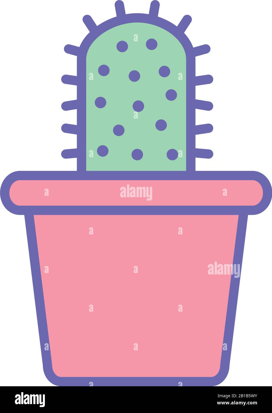 Isolated cactus inside pot line and fill style icon vector design Stock ...