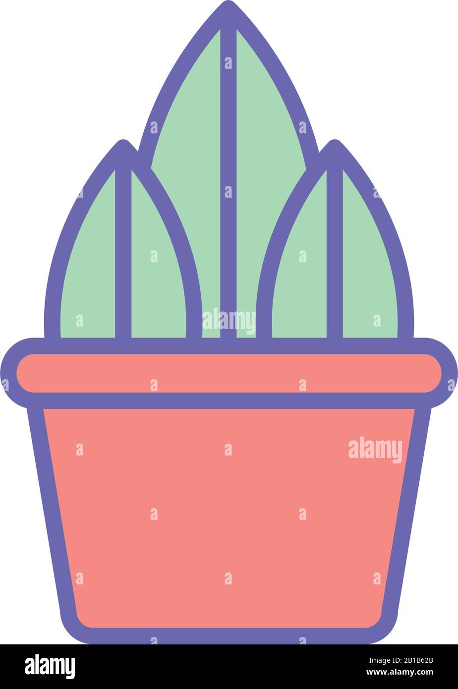 Isolated plant inside pot line and fill style icon vector design Stock ...