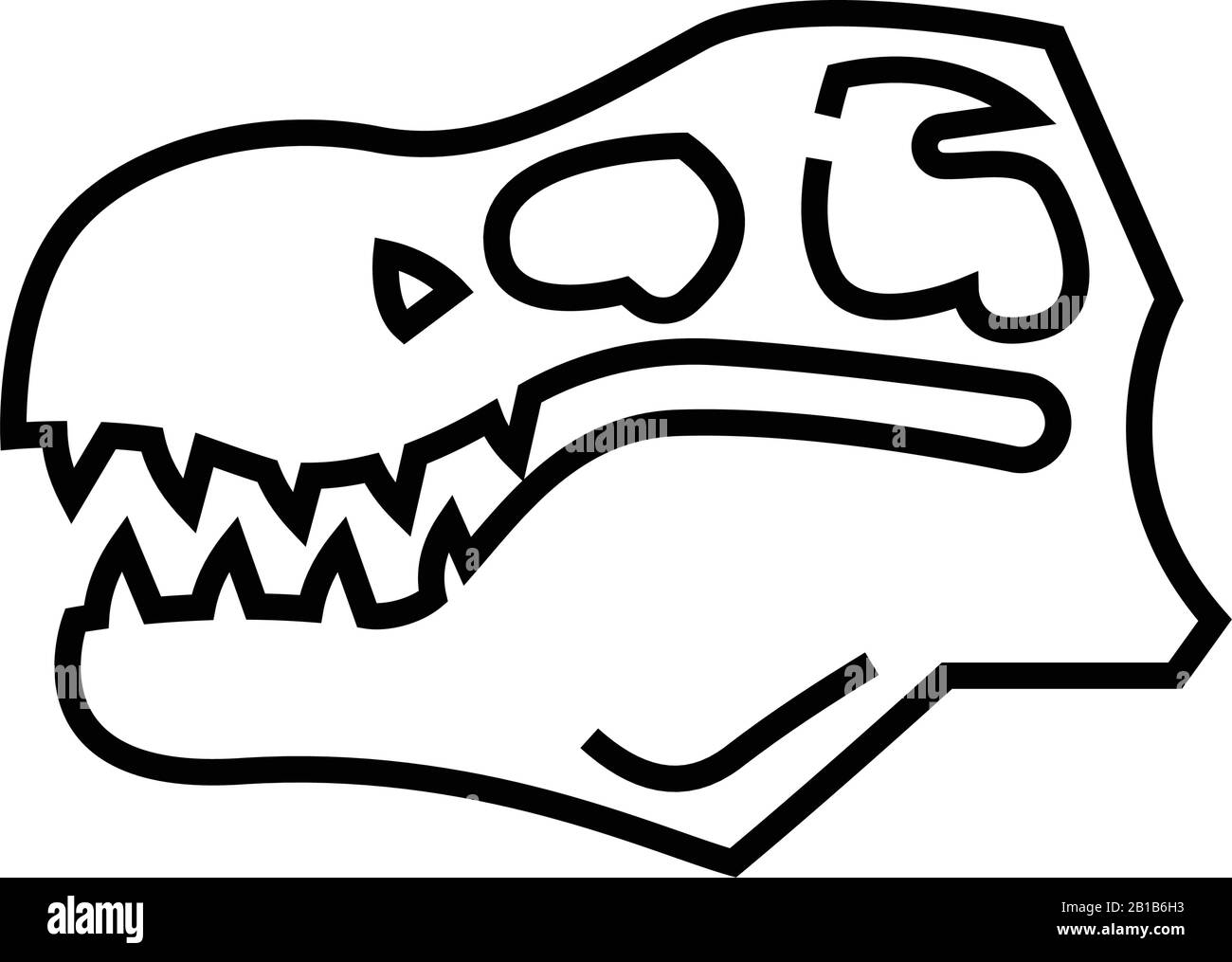 Dinosaur skull line icon, concept sign, outline vector illustration, linear symbol. Stock Vector