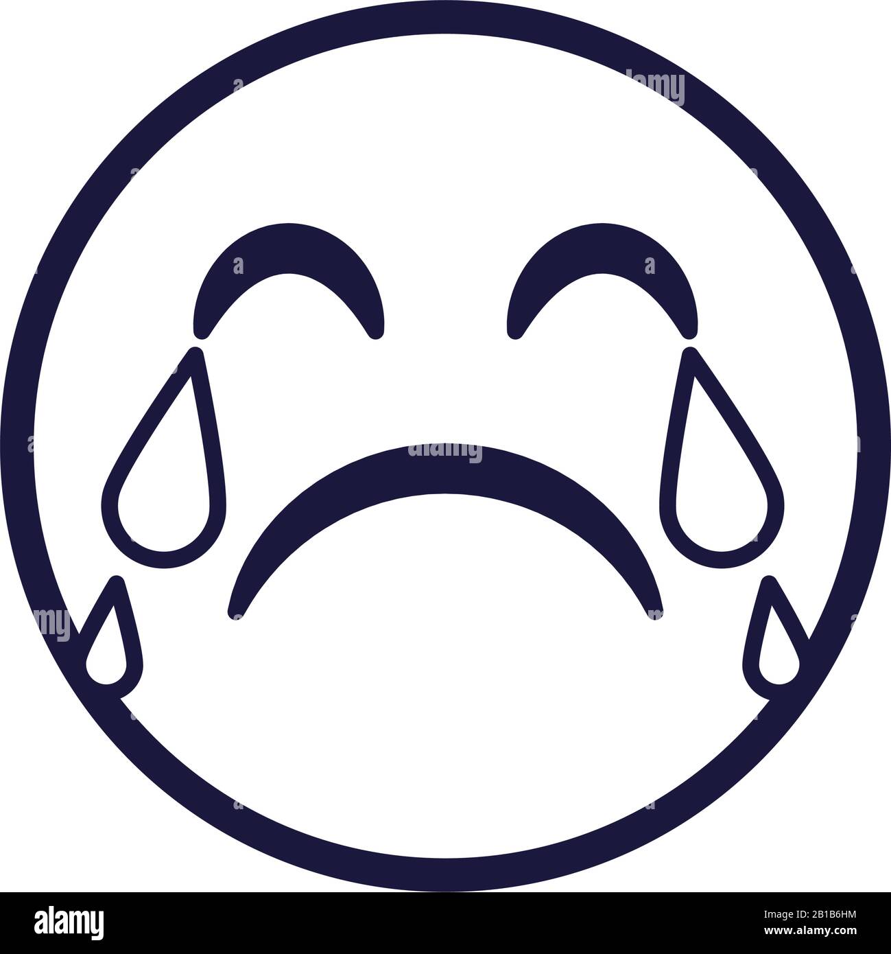 Crying emoji face flat style icon design, Cartoon expression cute ...