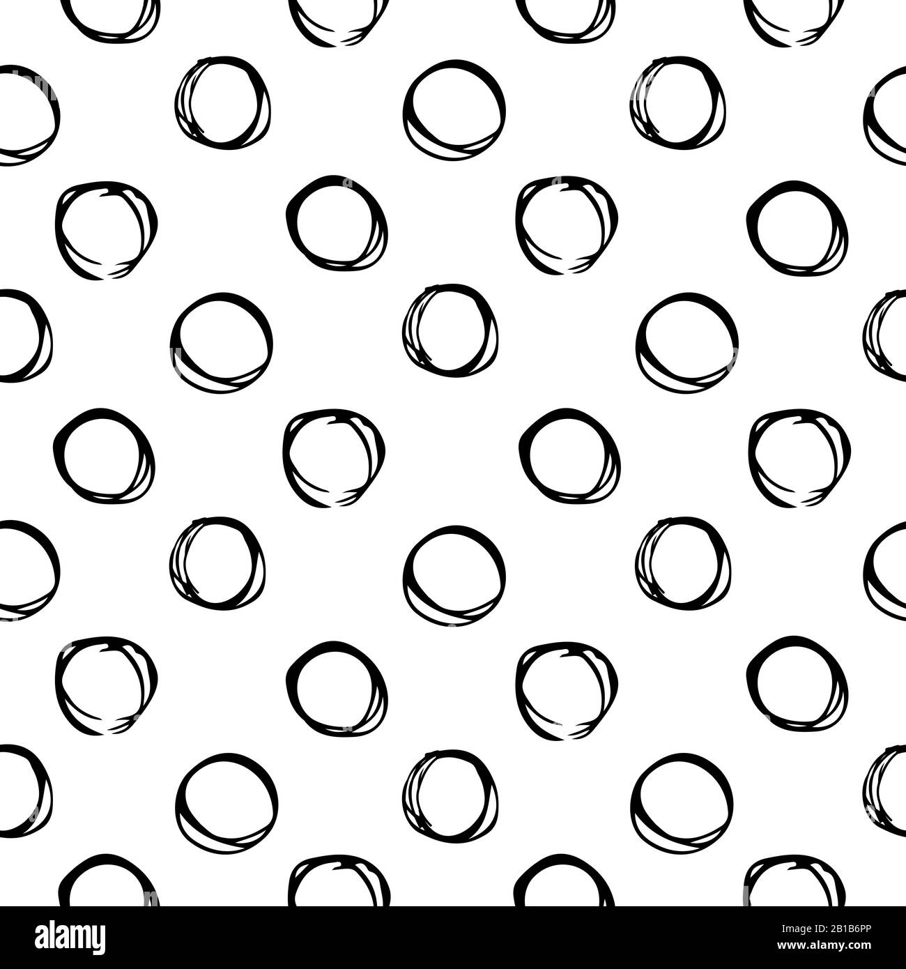 Seamless pattern consisting of circles hand drawn. Stock Vector