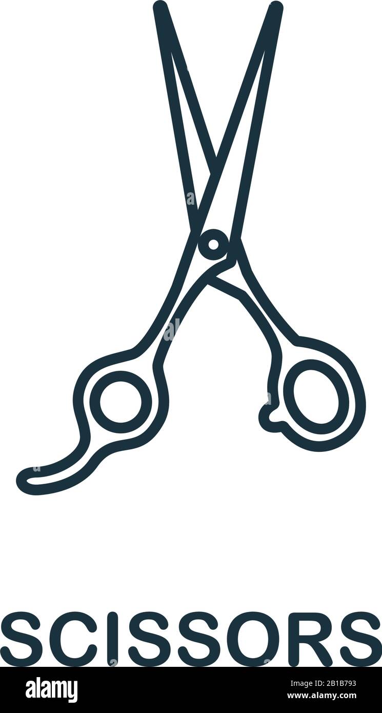 Premium Vector  Line art scissors icon outline tool black and