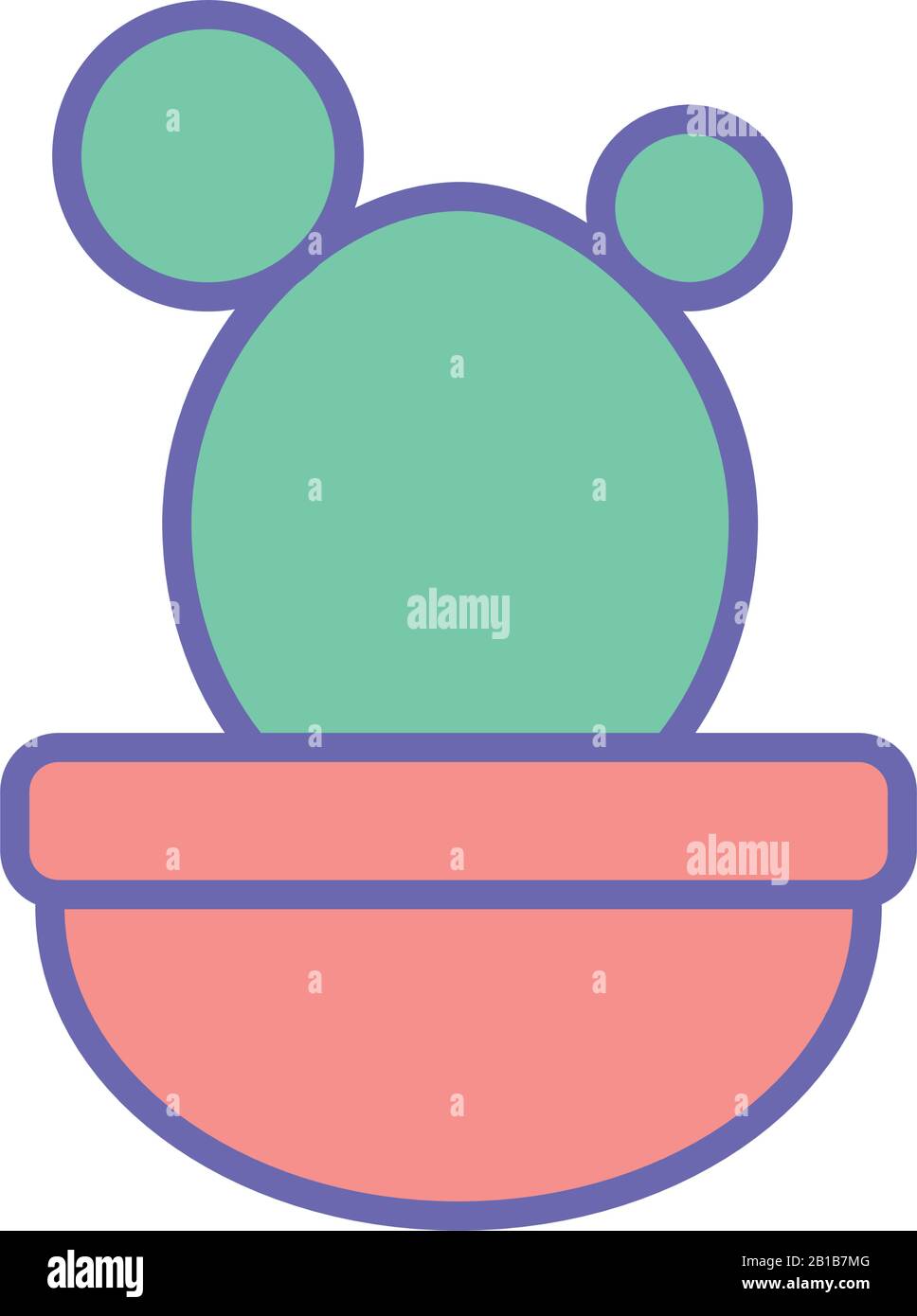 Isolated cactus inside pot line and fill style icon vector design Stock ...