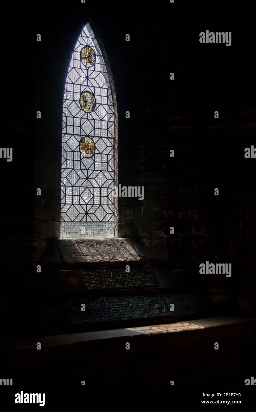 Stained glass window inside Glasgow Cathedral Stock Photo Alamy