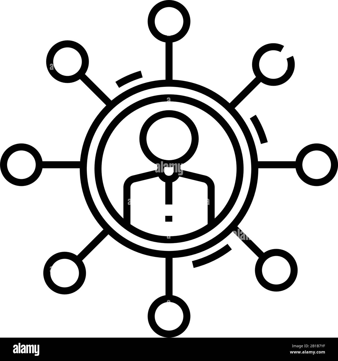 Cycling tasks line icon, concept sign, outline vector illustration ...