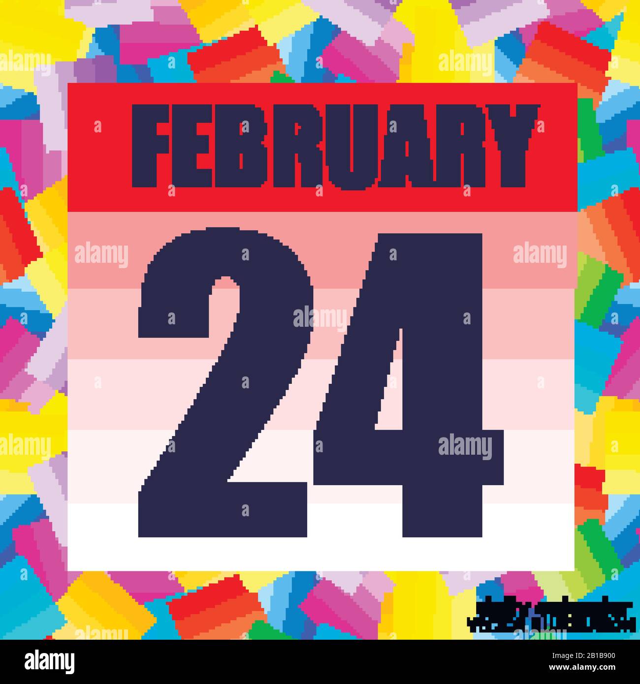 February 24 icon. For planning important day. Banner for holidays and ...