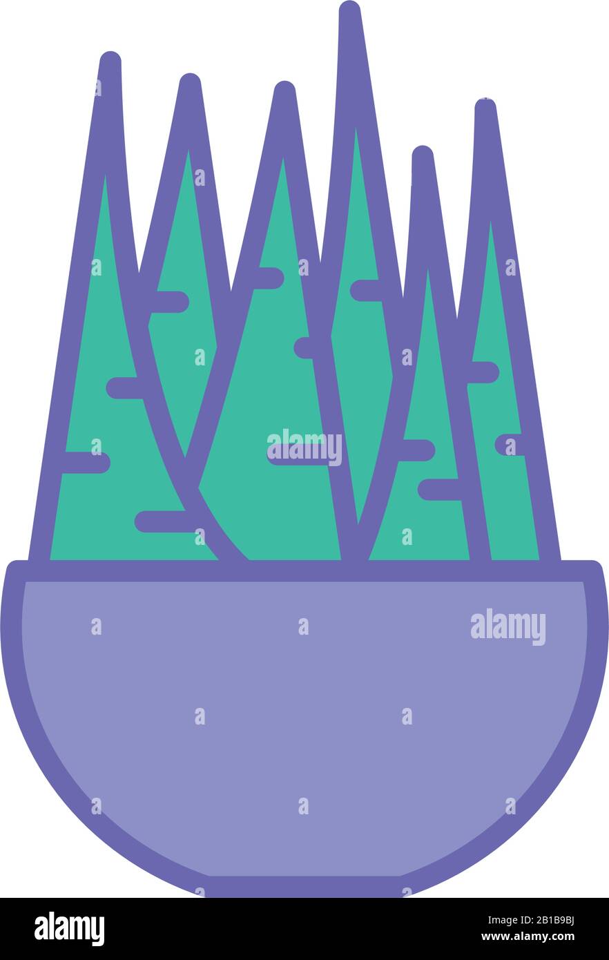 Isolated plant inside pot line and fill style icon vector design Stock ...