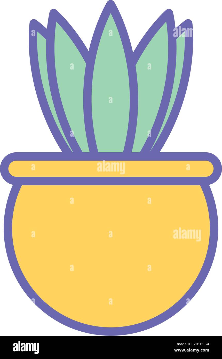 Isolated plant inside pot line and fill style icon vector design Stock ...