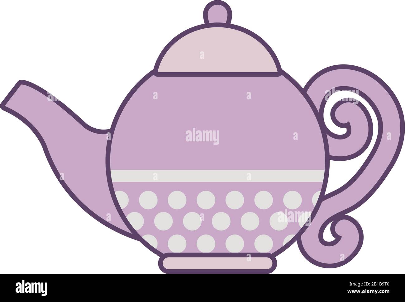 Tea teapot hot beverage fresh line and fill Vector Image