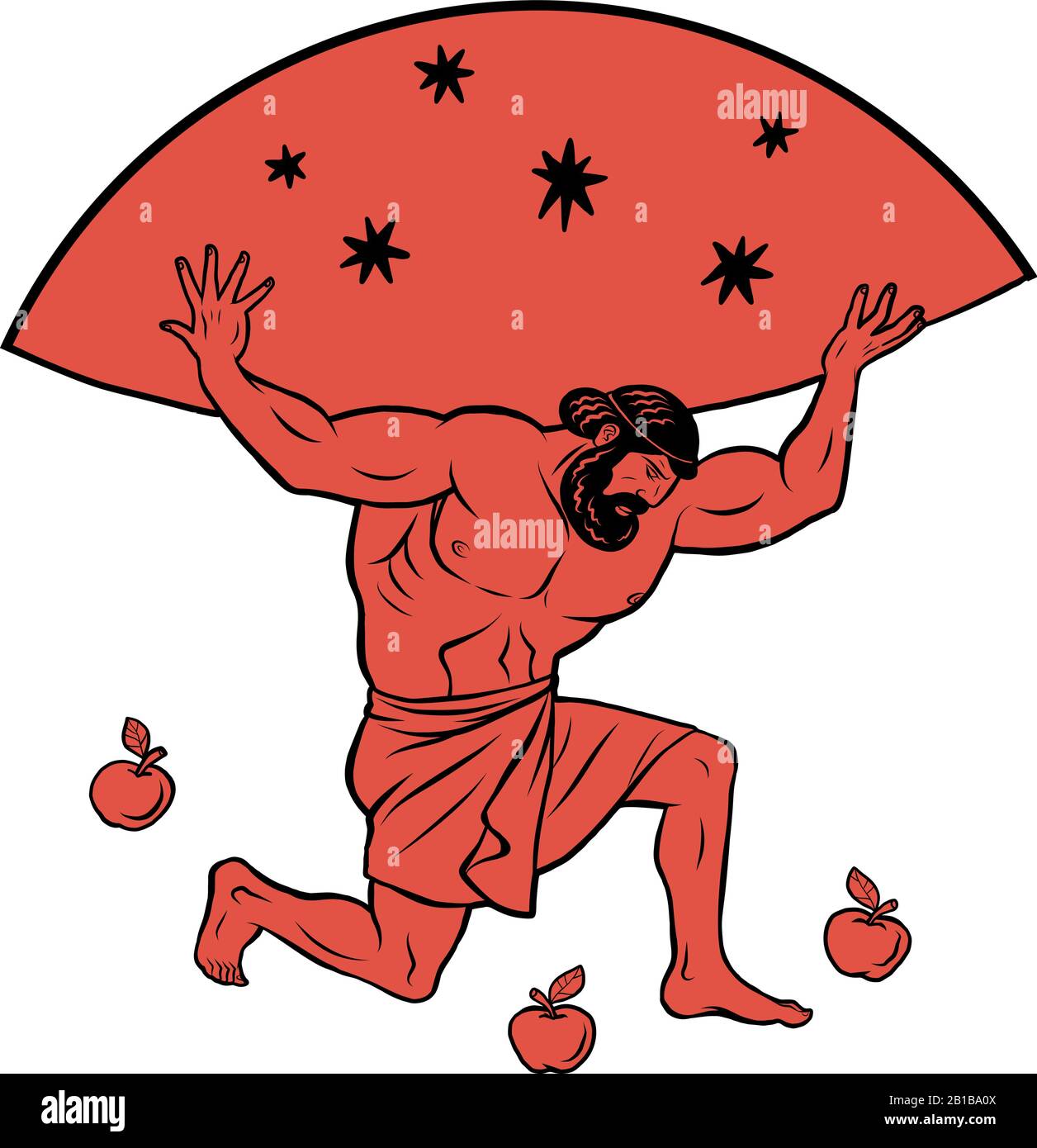 Steal the golden apples of the Hesperides. 12 Labours of Hercules Heracles Stock Vector