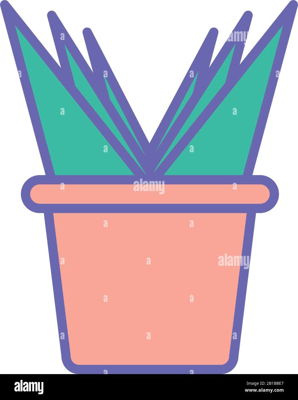 Isolated plant inside pot line and fill style icon vector design Stock ...