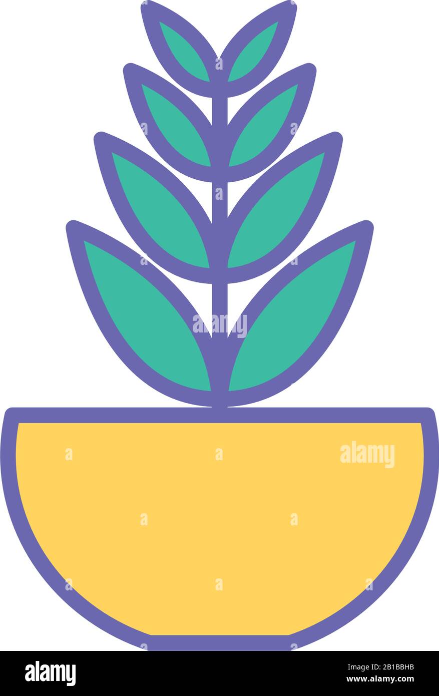 Isolated plant inside pot line and fill style icon vector design Stock ...