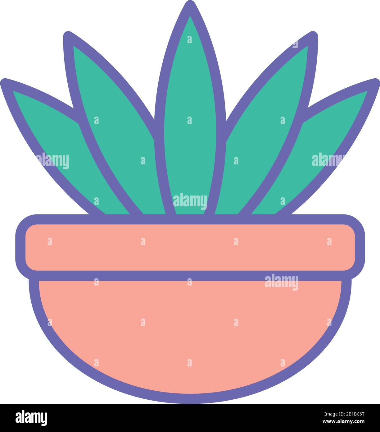 Isolated plant inside pot line and fill style icon vector design Stock ...