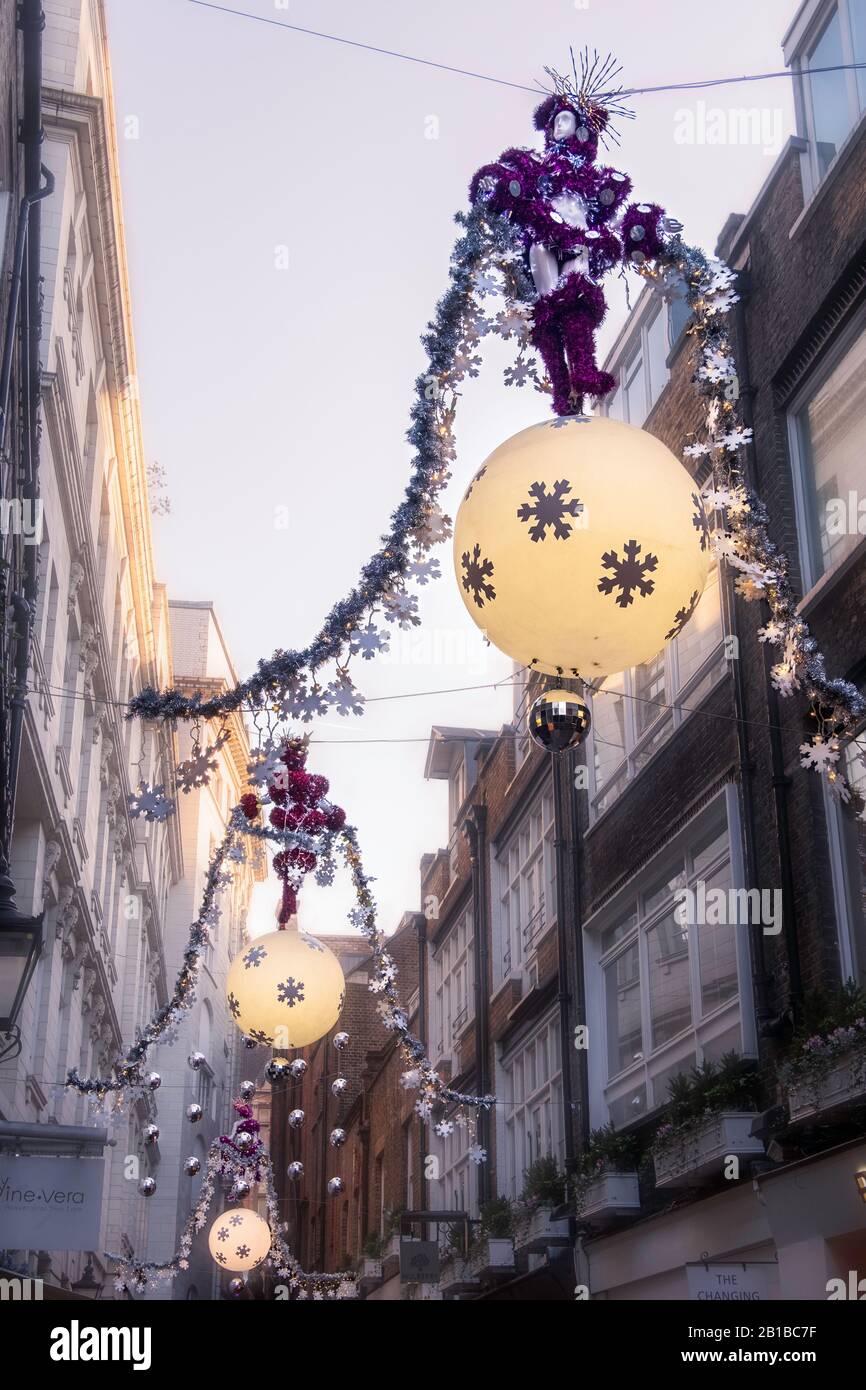 Christmas decorations at St. Christopher’s Place in London, UK. Stock Photo