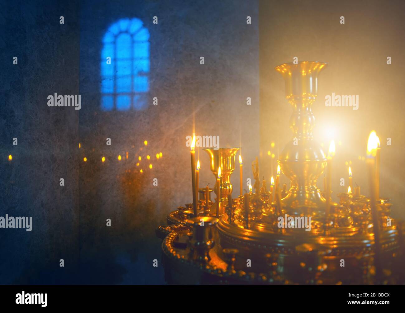 burning candles in the natural light Stock Photo Alamy