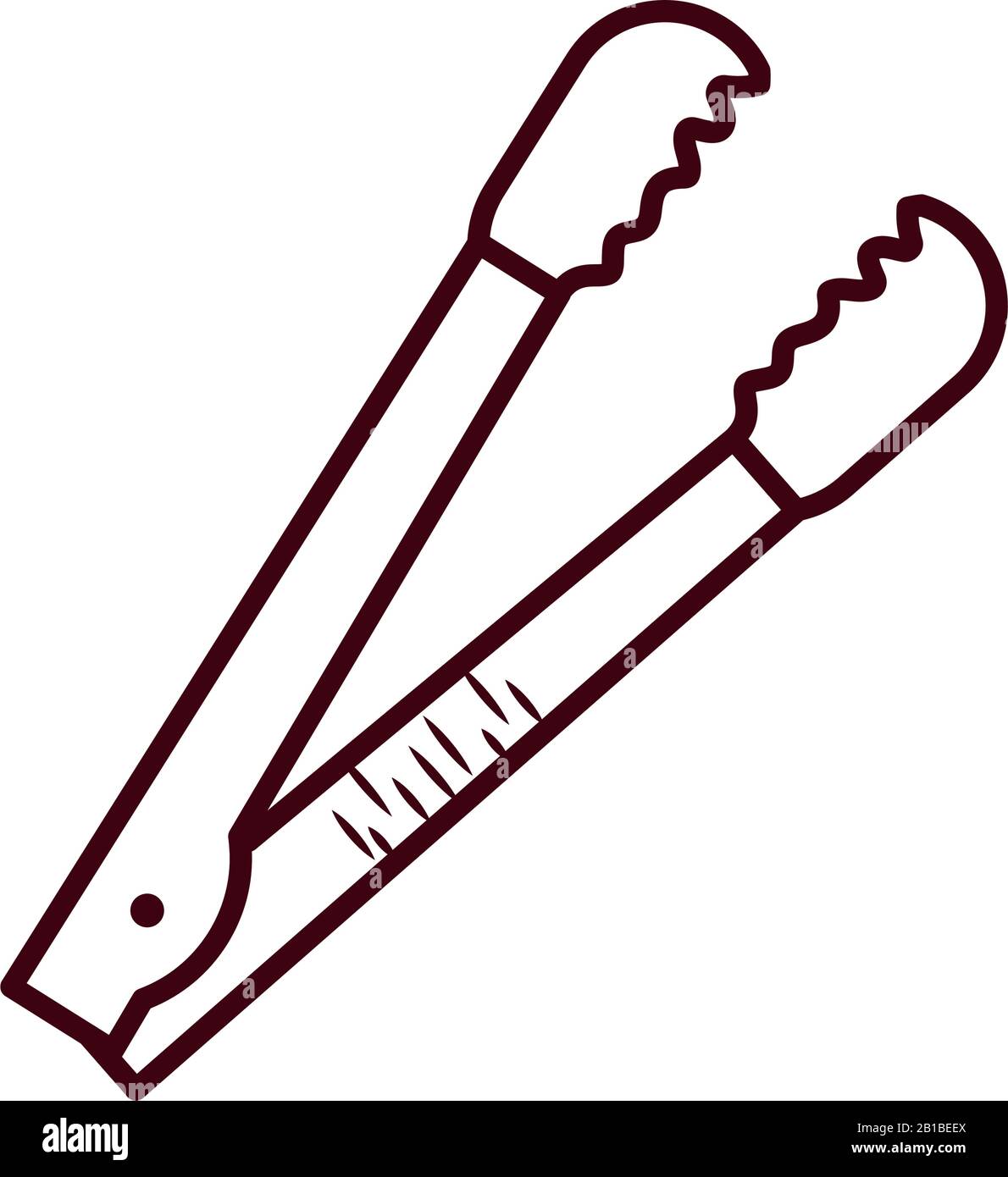 tongs line style icon design, Cook kitchen Eat food restaurant home