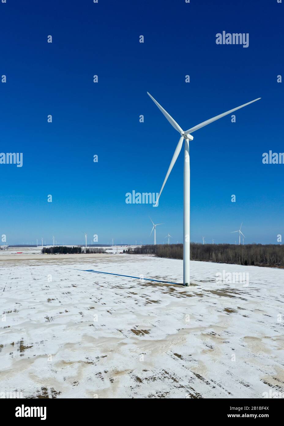 Bad Axe, Michigan A wind farm in Michigan's Thumb region Stock Photo
