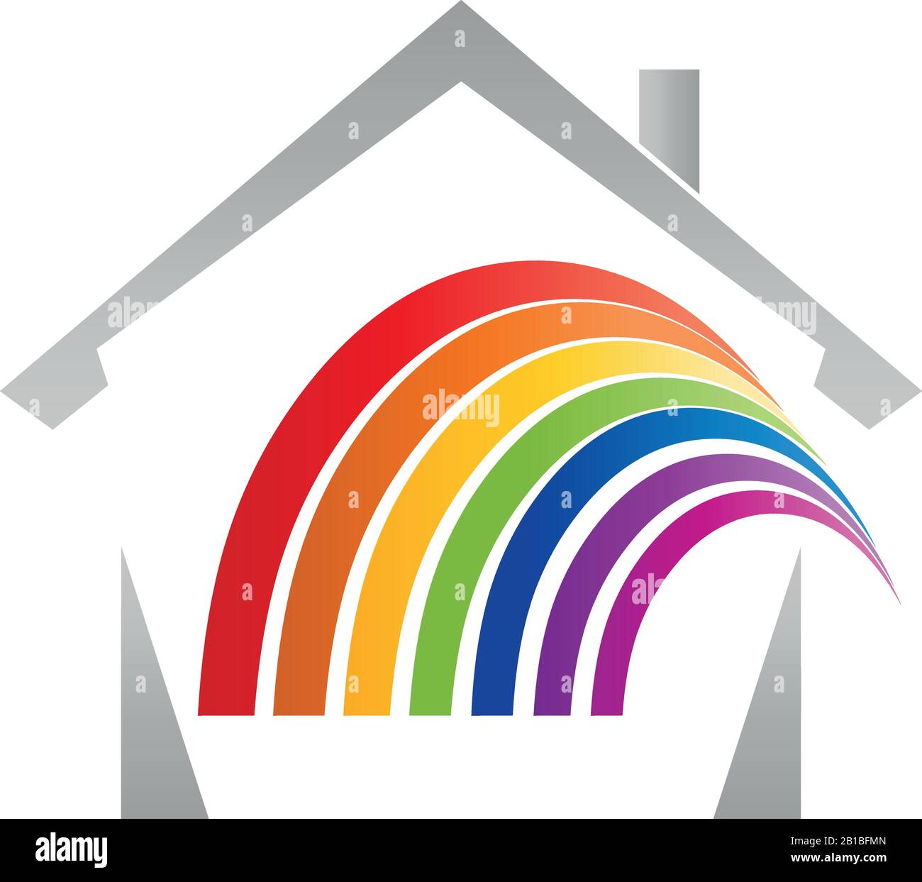 House, spiral, coloured, painter, logo Stock Vector
