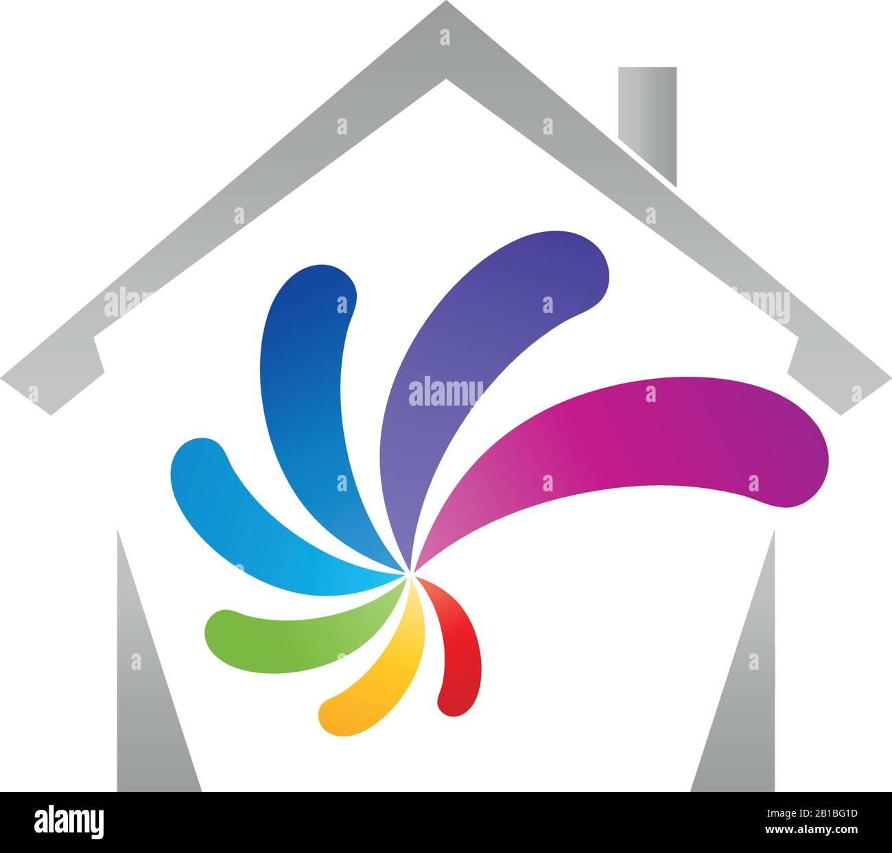House, spiral, coloured, painter, logo Stock Vector