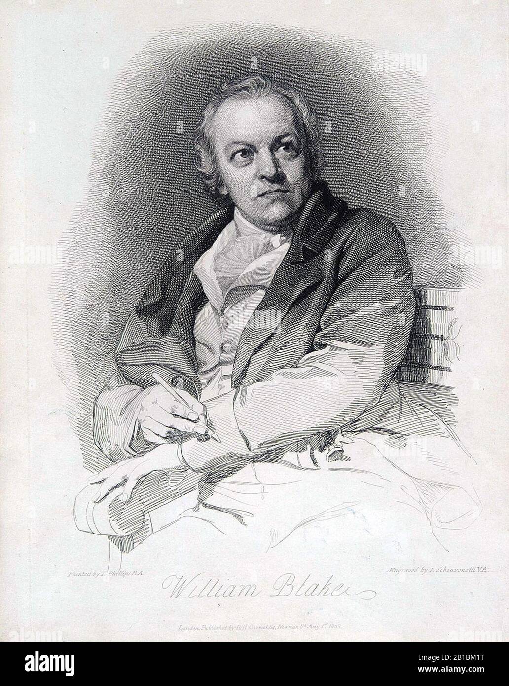 Frontispiece portrait engraved by Luigi Schiavonetti after Thomas Phillips for Robert Blair The Grave 1808 Stock Photo