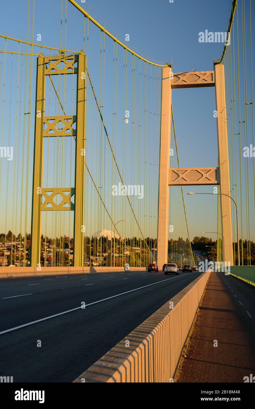 The Narrows bridge is actually two suspension bridges over Puget Sound, serving as a link