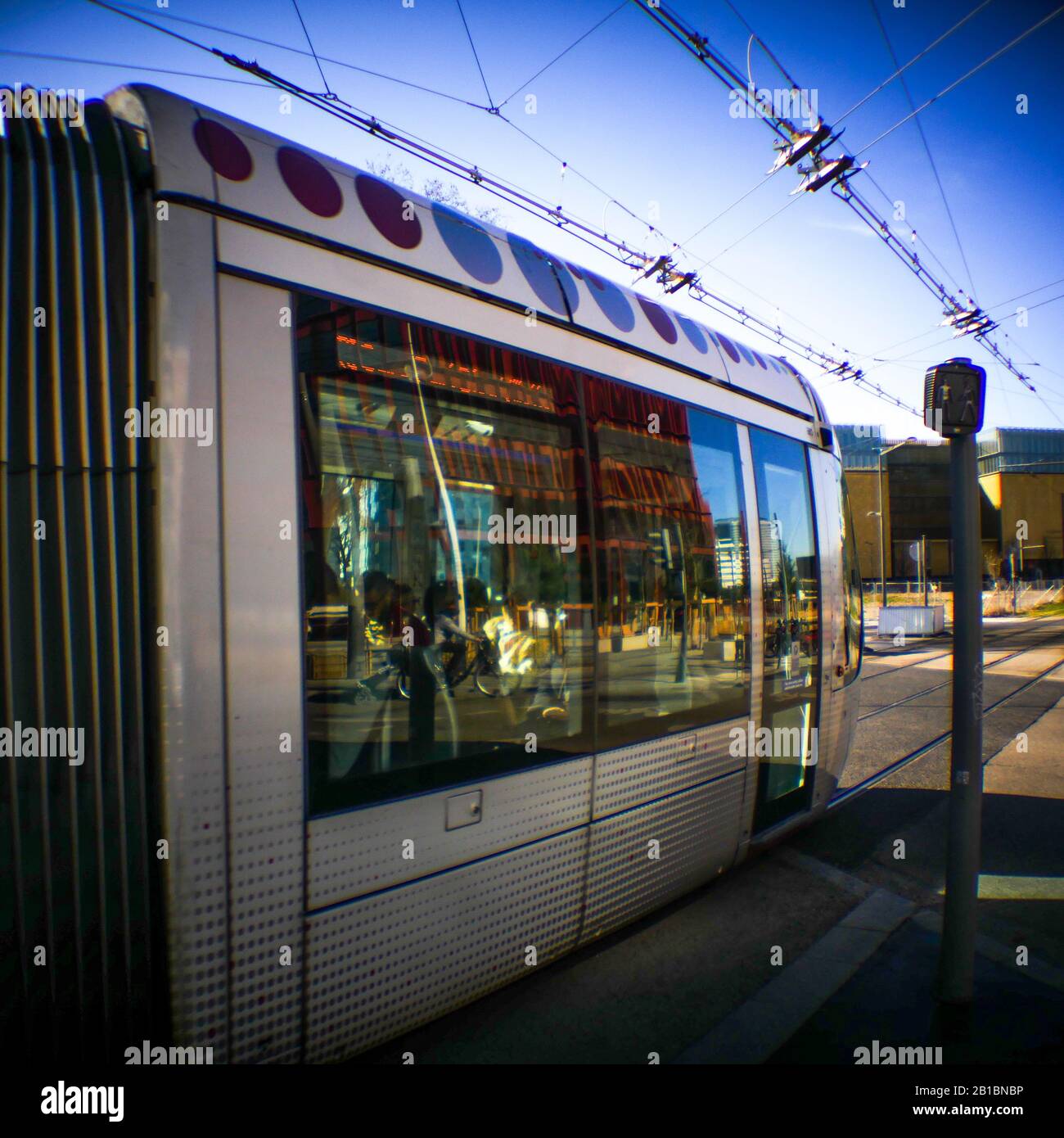 T4 line tram train, La Part-Dieu, Lyon, France Stock Photo
