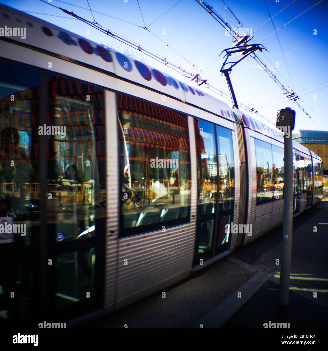 T4 line tram train, La Part-Dieu, Lyon, France Stock Photo