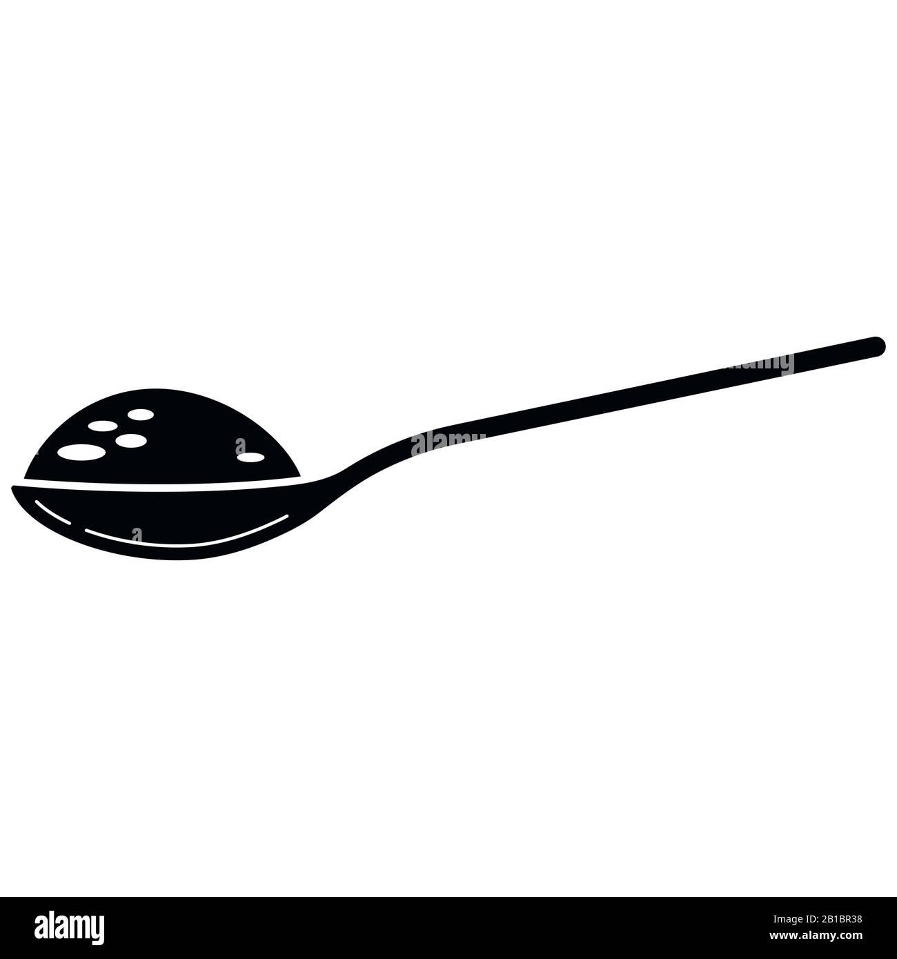 Spoon full with sugar black simple icon vector illustration isolated on