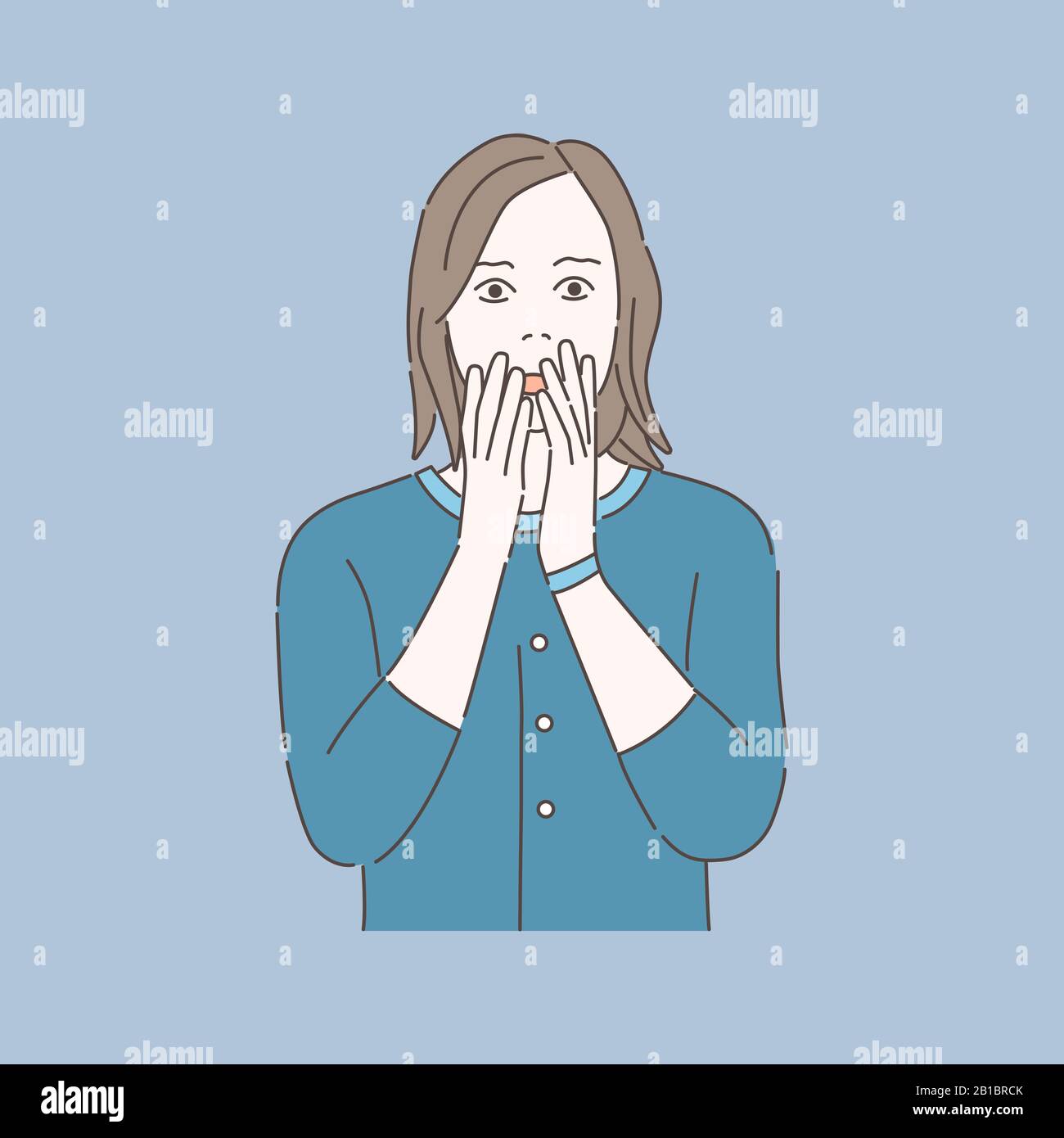 Girl Face Scared Cartoon Outline Stock Photos and Pictures - 166 Images