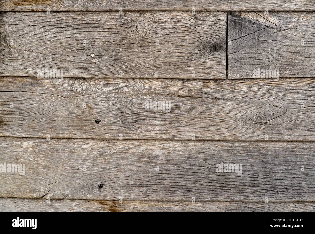 Wooden planks texture with nails Stock Photo