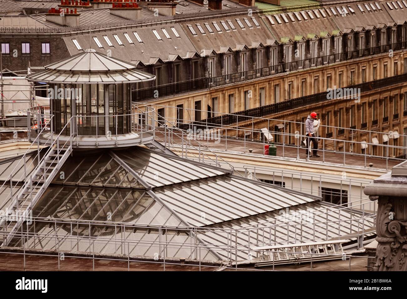 rooftop view from the Galeries Lafayette Paris France Stock Photo Alamy
