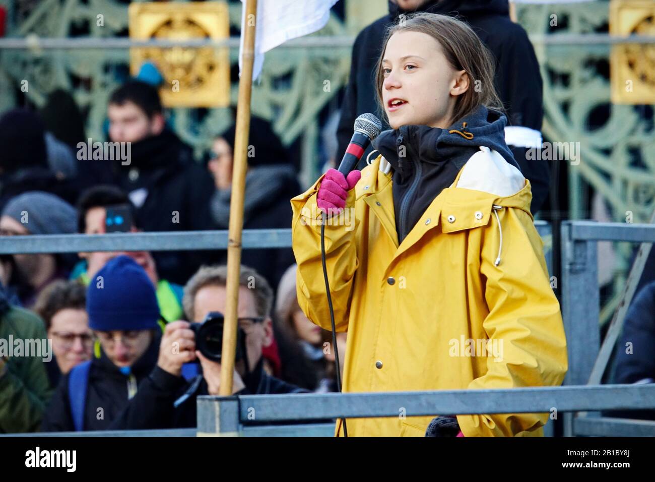 Greta Thunberg at the 'Fridays For Future' event in Turin. Turin, Italy - December 2019 Stock Photo