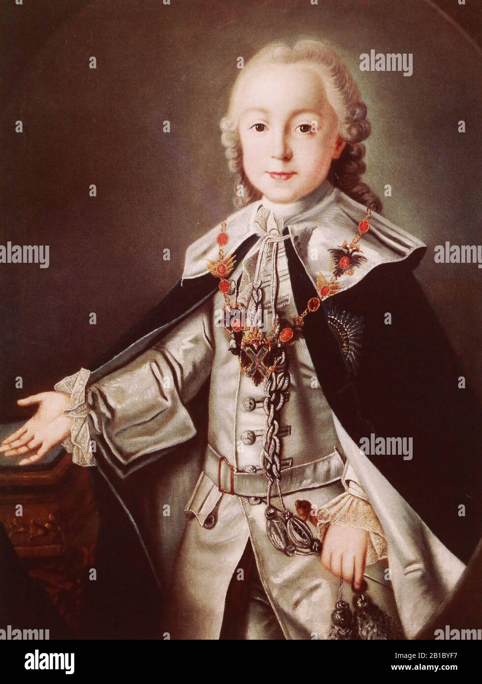 Grand Duke Pavel Petrovich. Painting K.-L. Khristinek, 18th century Stock Photo