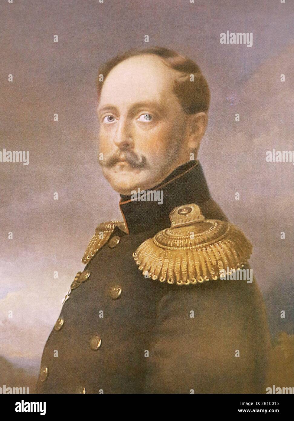 Russian Emperor Nicholas I Pavlovich. The painting of the 19th century Stock Photo