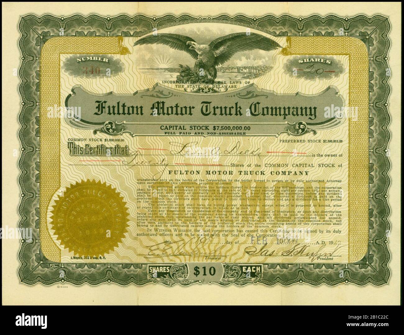 Fulton Motor Truck Co. 1917 Stock Photo Alamy