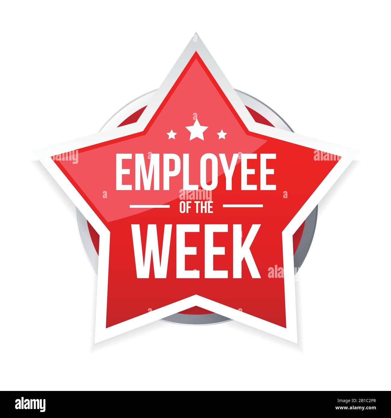 Best Employee of the Week award badge Stock Vector