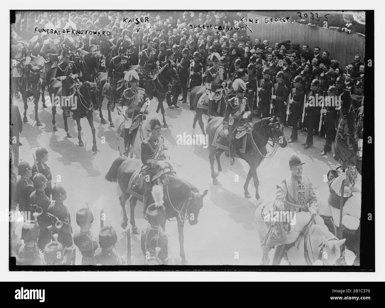 Funeral of King Edward. Kaiser, Duke of Connaught, King Stock