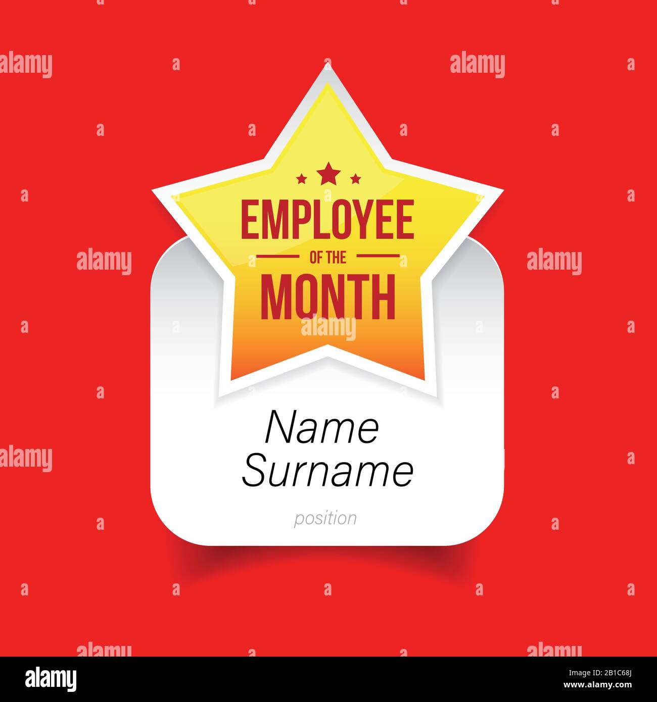 Best Employee Of The Month Award Template Stock Vector Image Art Alamy