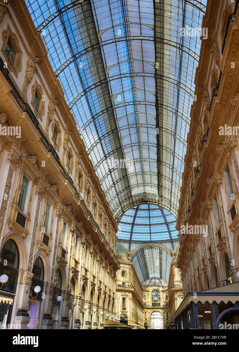 Galleria Vittorio Emanuele II on Piazza del Duomo, Milan, Italy Stock Photo