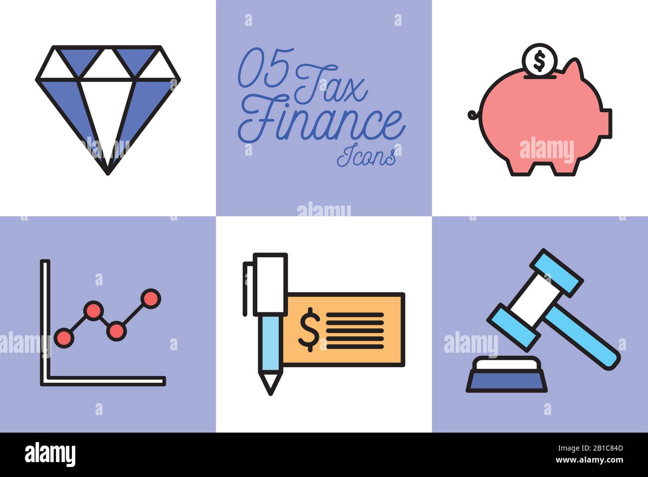 Isolated 5 money line and fill style icon set vector design Stock ...