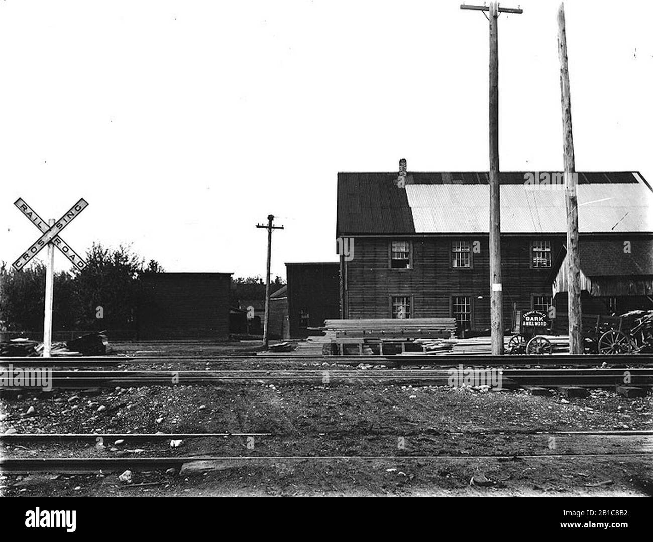 FW Morse Manufacturing Company lumber mill and tracks of the Northern