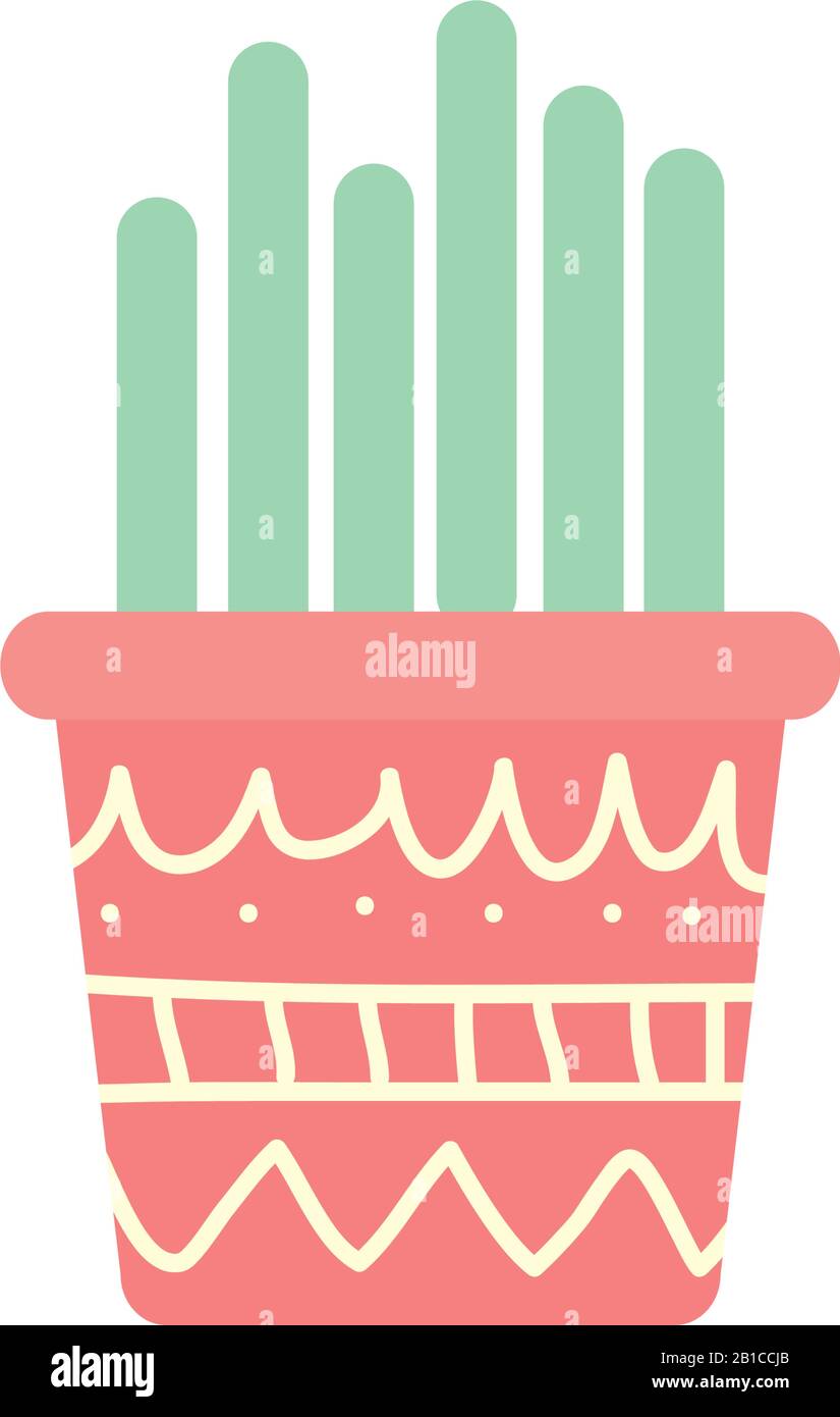 Isolated cactus inside pot block gradient style icon vector design ...