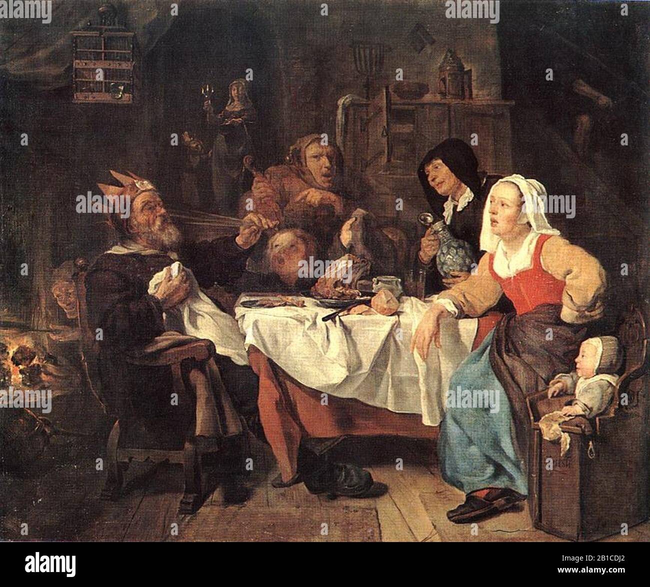 Gabriël Metsu The Feast of the Bean King Stock Photo Alamy