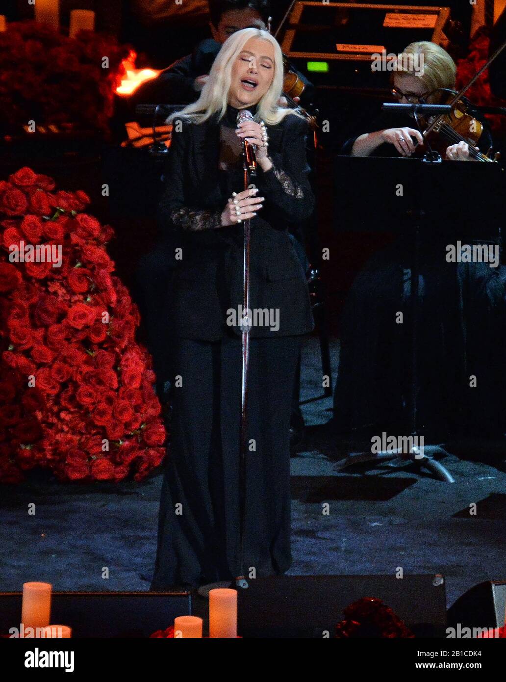 Los Angeles, United States. 24th Feb, 2020. Christina Aguilera sings