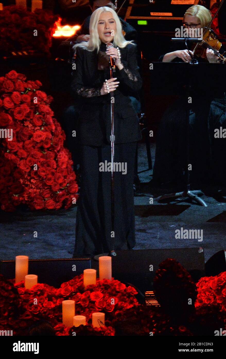 Los Angeles, United States. 24th Feb, 2020. Christina Aguilera sings(01)